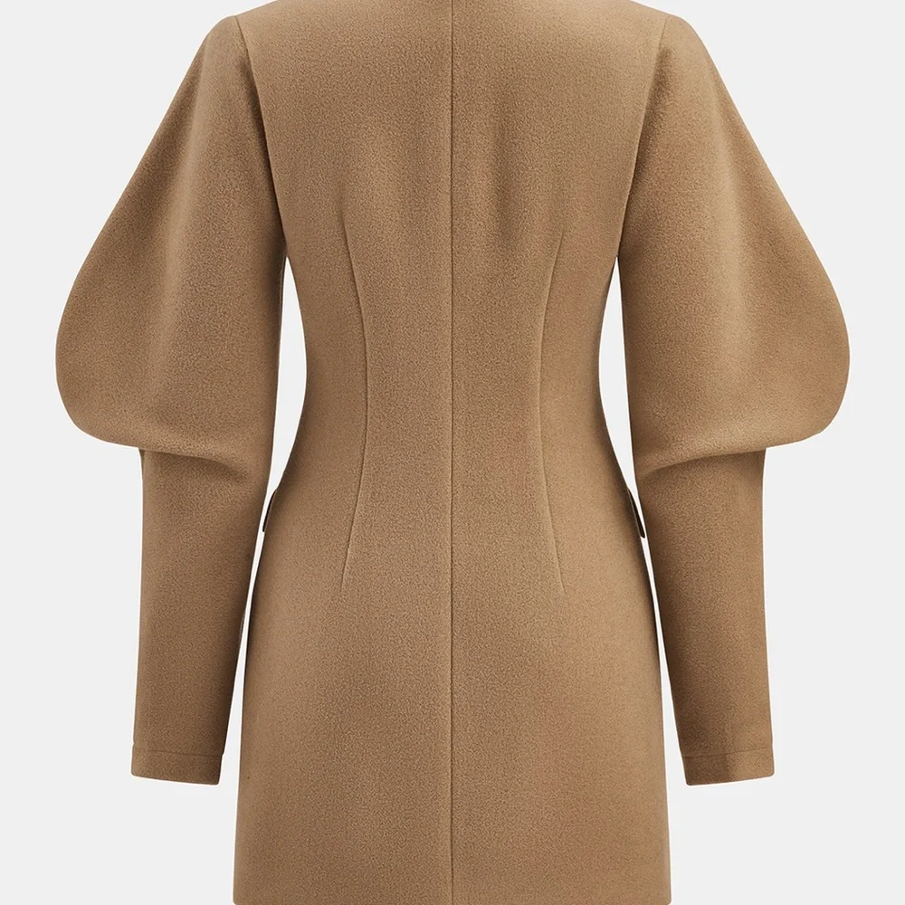 Commense Puff Sleeve Tailored Cotton-Blend Mini Dress / Coat Size XS NWT - Picture 3 of 6